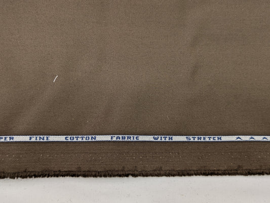 Raymond Superfine Cotton Stretch Suiting Fabric (Coffee Brown)