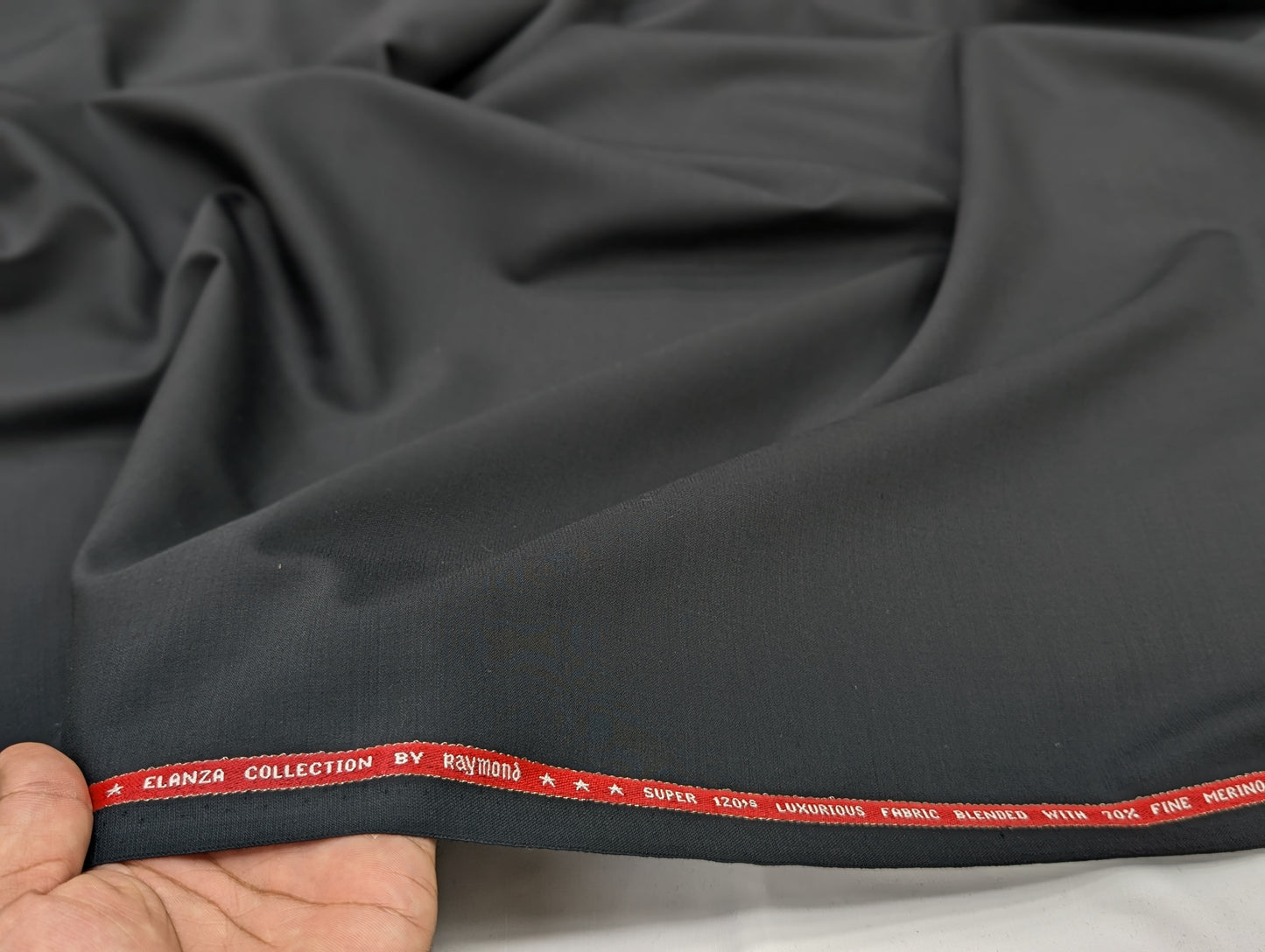 Raymond Elanza Collection Super 120’s Premium Suiting Fabric – Jet Black