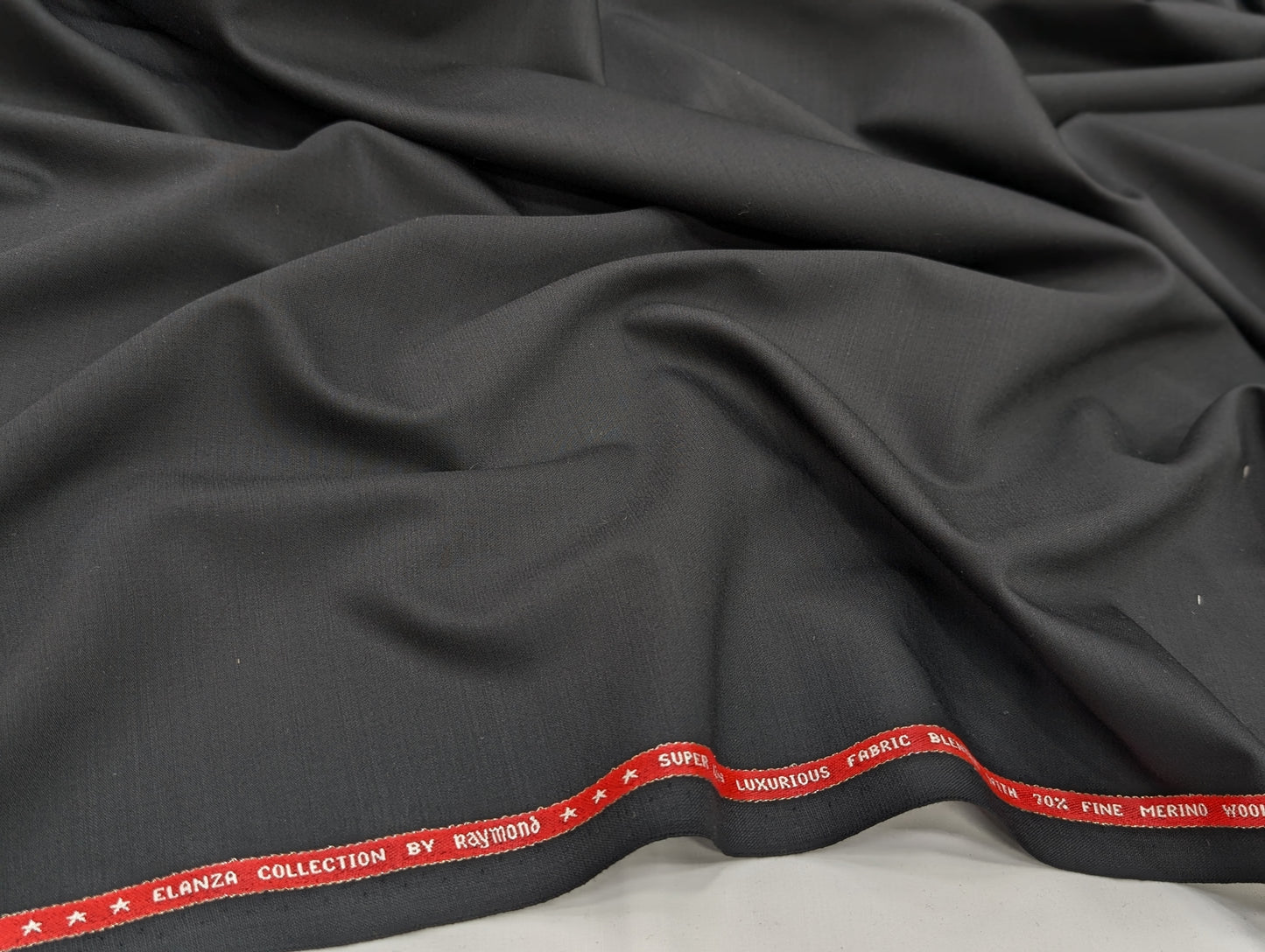 Raymond Elanza Collection Super 120’s Premium Suiting Fabric – Jet Black