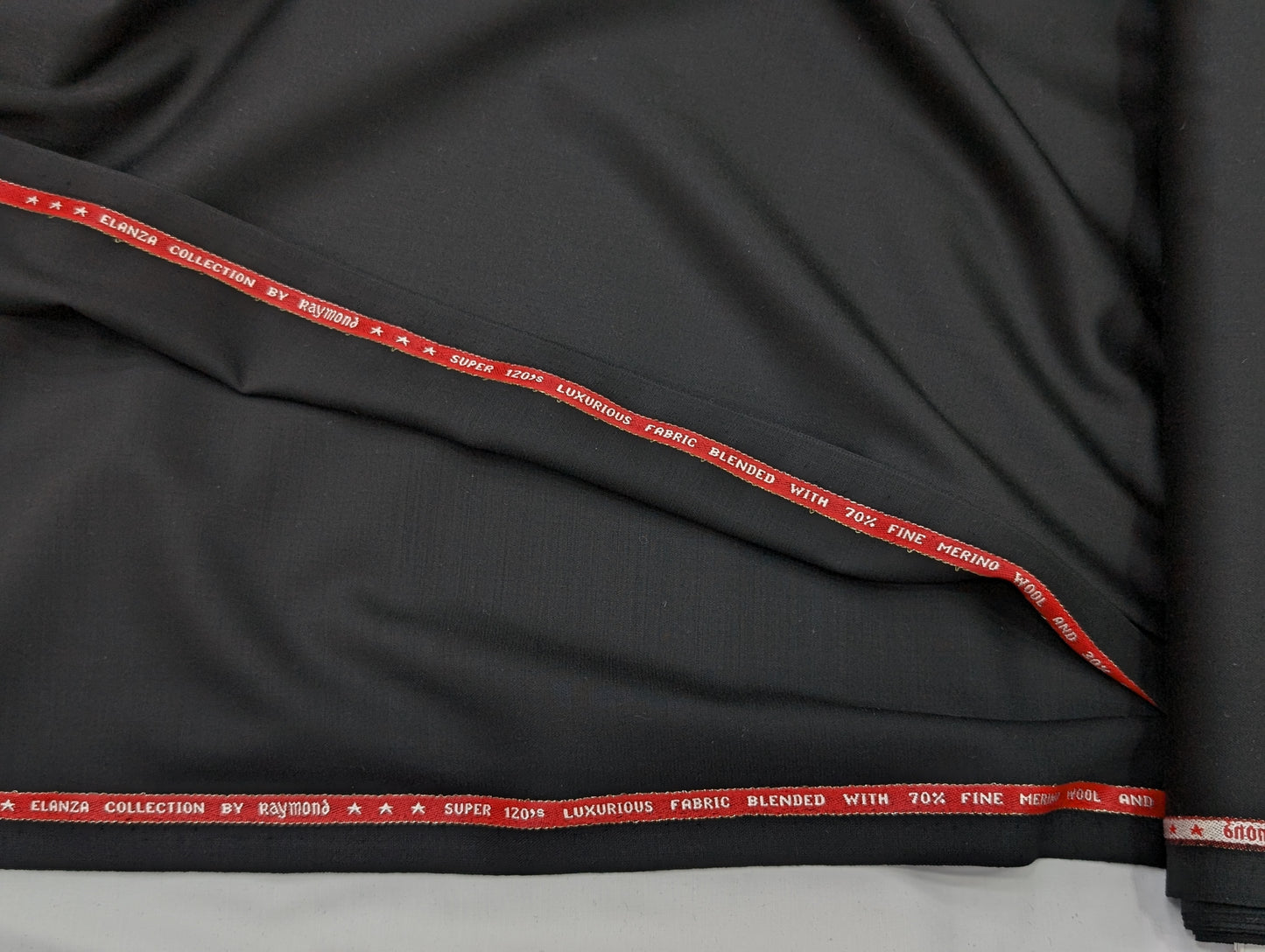 Raymond Elanza Collection Super 120’s Premium Suiting Fabric – Jet Black