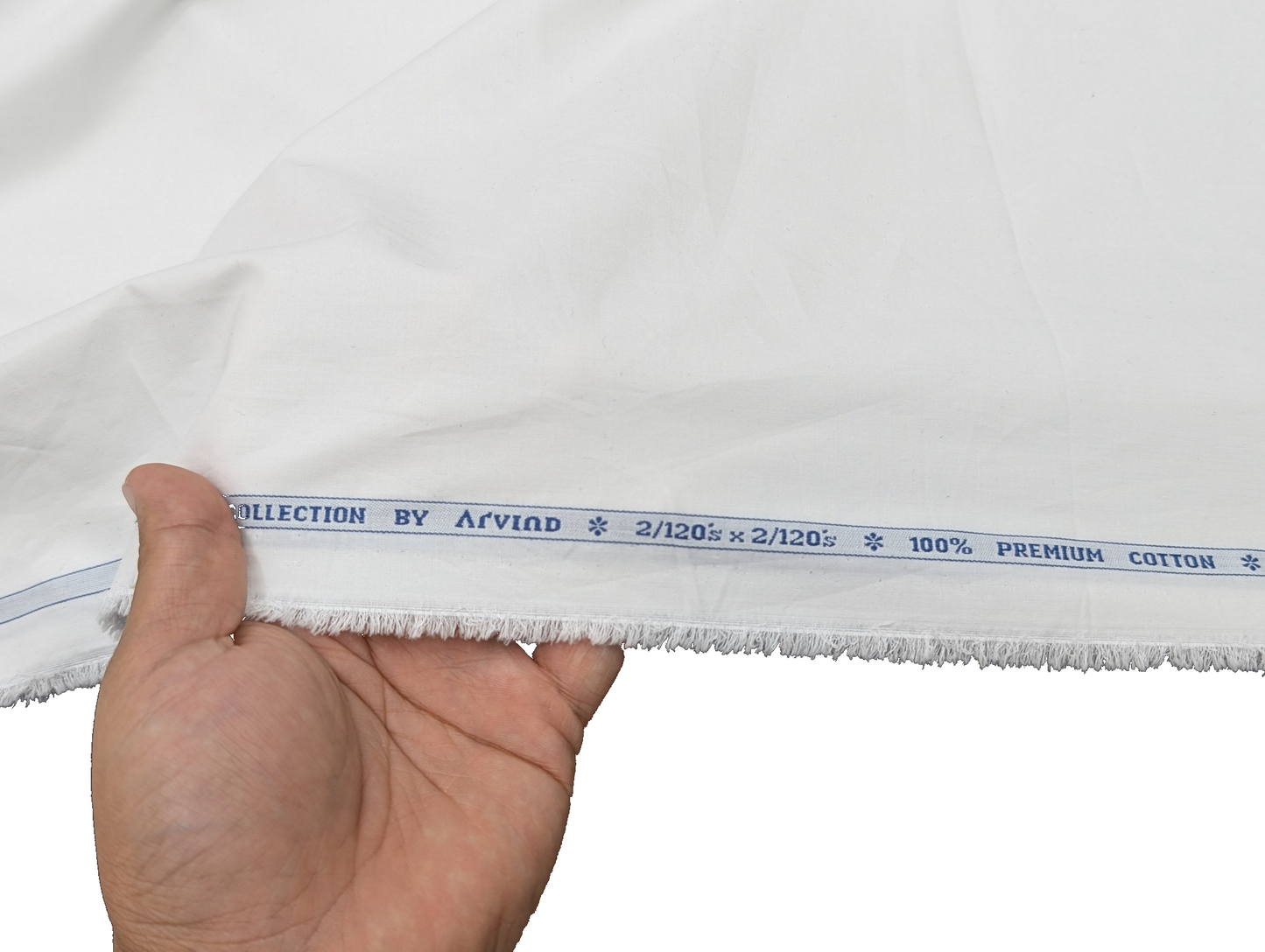 Arvind Exclusive Collection – 2/120s Premium Cotton Shirting Fabric (White)
