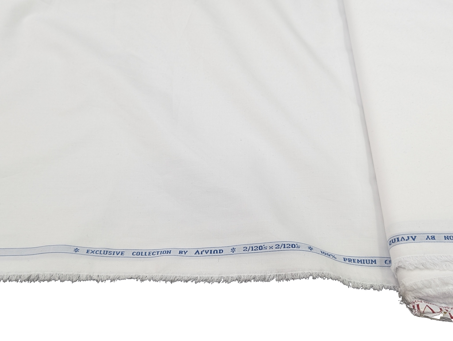 Arvind Exclusive Collection – 2/120s Premium Cotton Shirting Fabric (White)