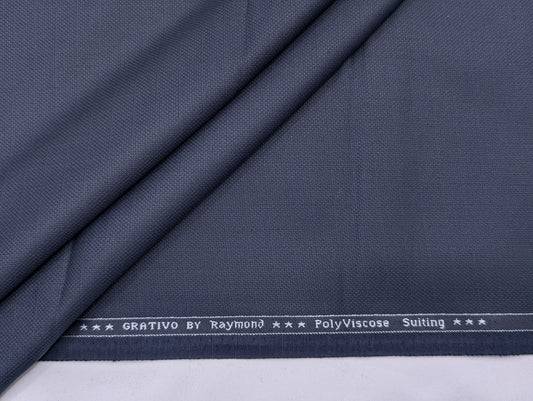 Raymond Grativo PolyViscose Checkered Suiting Fabric (Blue)