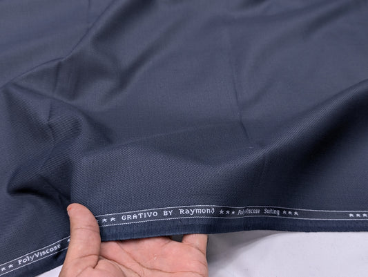 Raymond Grativo PolyViscose Checkered Suiting Fabric (Blue)