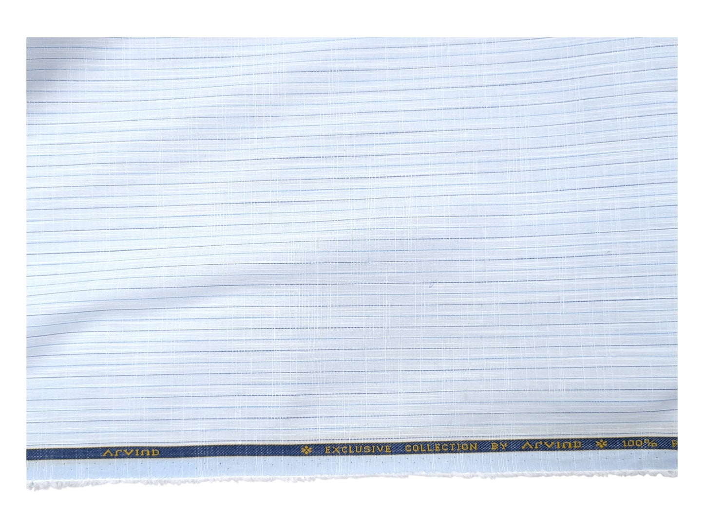 Arvind Premium Cotton Shirting Fabric (Exclusive Blue Striped)