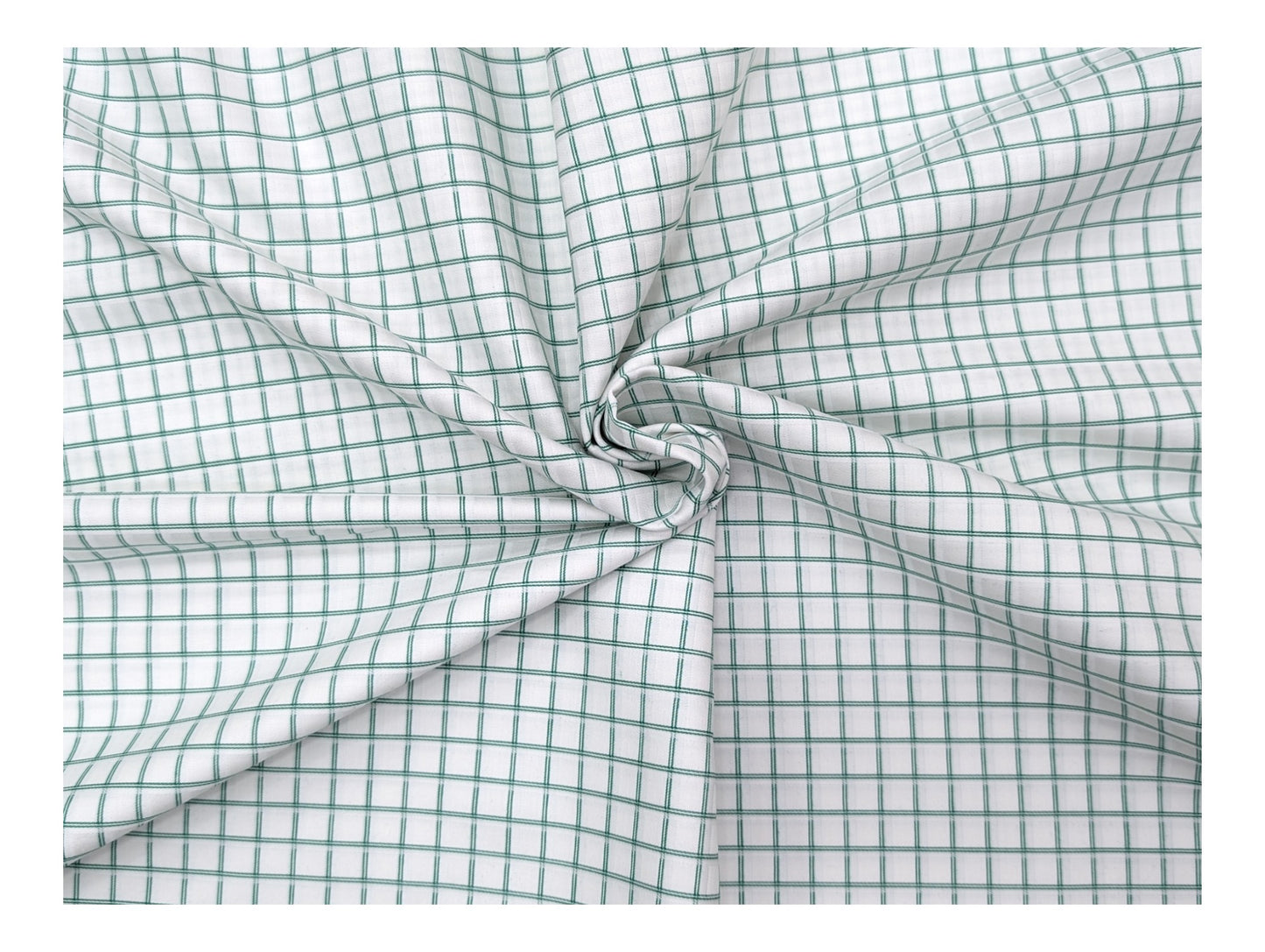 Raymond Techno Stretch Shirting Fabric (Green Checks Smart Stretch)