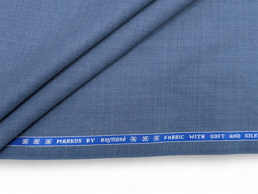 Raymond Super 70's Wool Blended Unstitched Suiting Fabric (Blue)