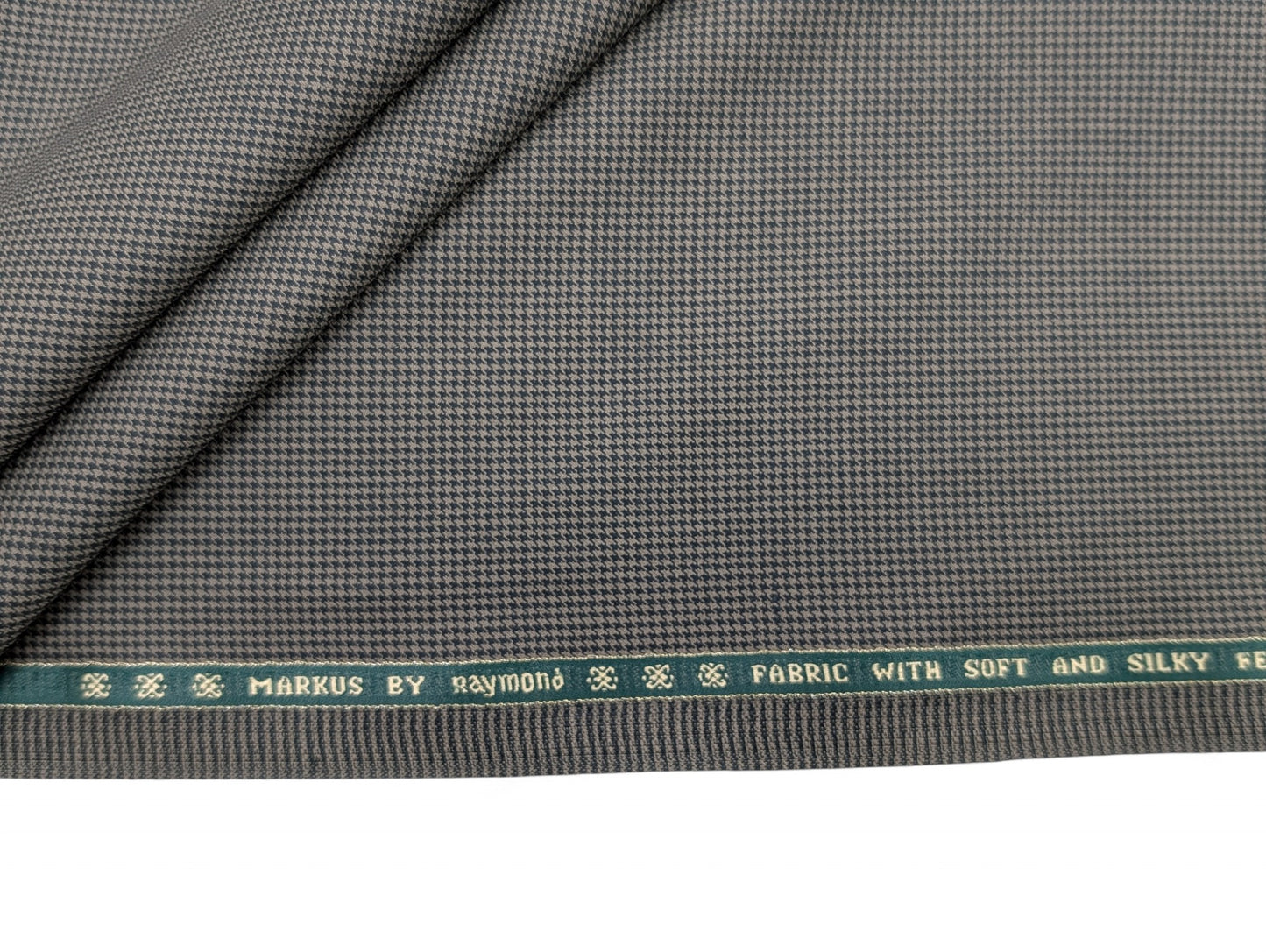 Raymond Super 70's Wool Blended Patterned Unstitched Suiting Fabric (Greyish Green)