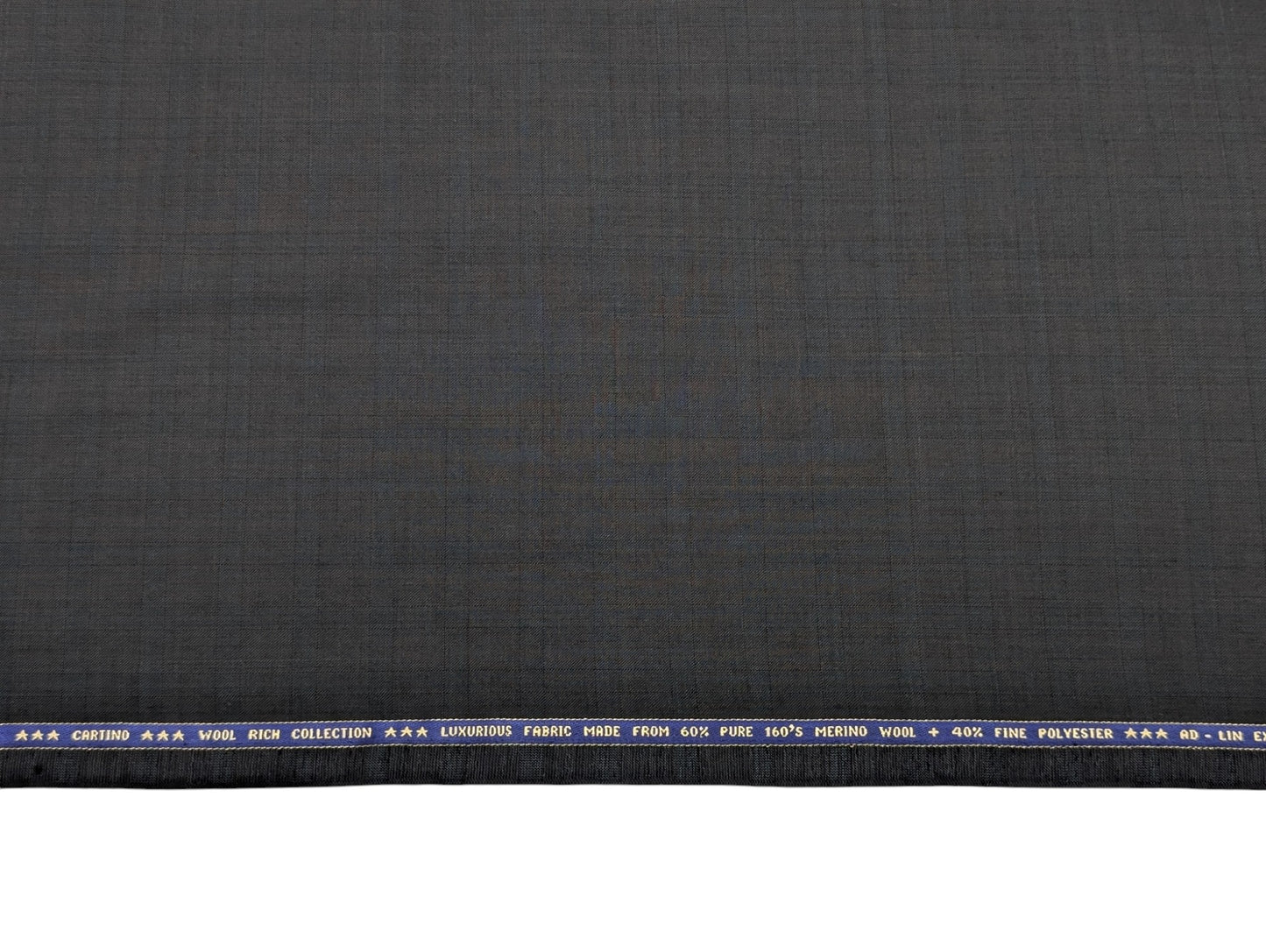 Raymond Cartino 160s Merino Wool Blend Unstitched Suiting Fabric (Charcoal Gray, Self Checks)