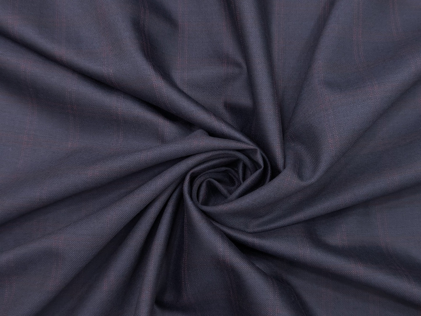 Raymond Cartino 160s Merino Wool Blend Unstitched Suiting Fabric (Navy & Burgundy Checks)