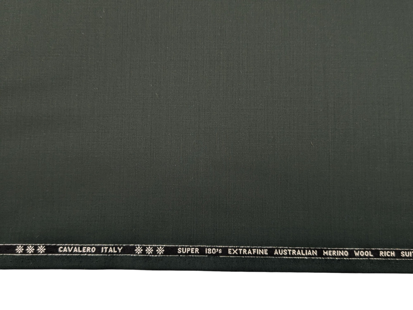 Cavalero Italy 95% Wool Super 180’s Extrafine Australian Merino Wool Unstitched Suiting Fabric (Rich Bottle Green)