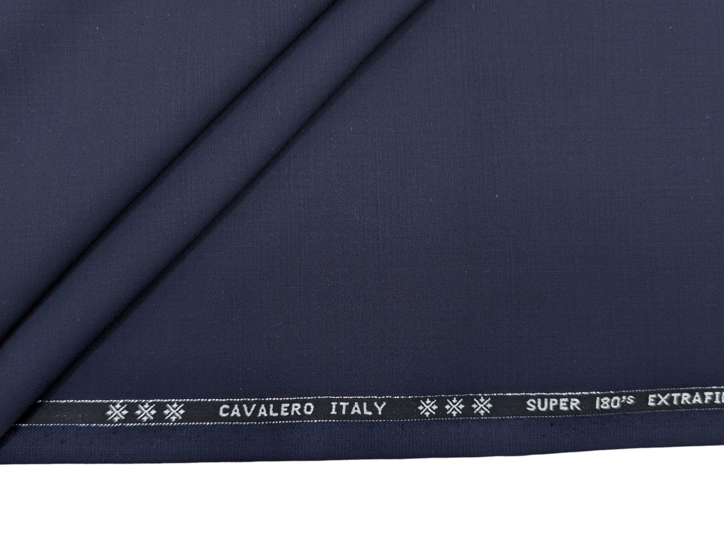Cavalero Italy 95% Wool Super 180’s Extrafine Australian Merino Wool Unstitched Suiting Fabric (Rich Navy Blue)