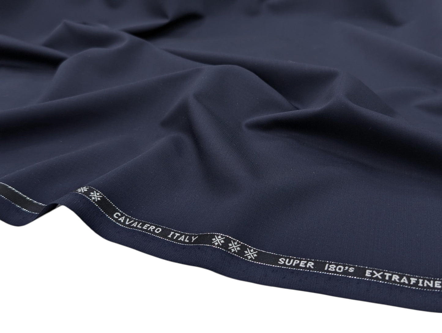 Cavalero Italy 95% Wool Super 180’s Extrafine Australian Merino Wool Unstitched Suiting Fabric (Rich Navy Blue)