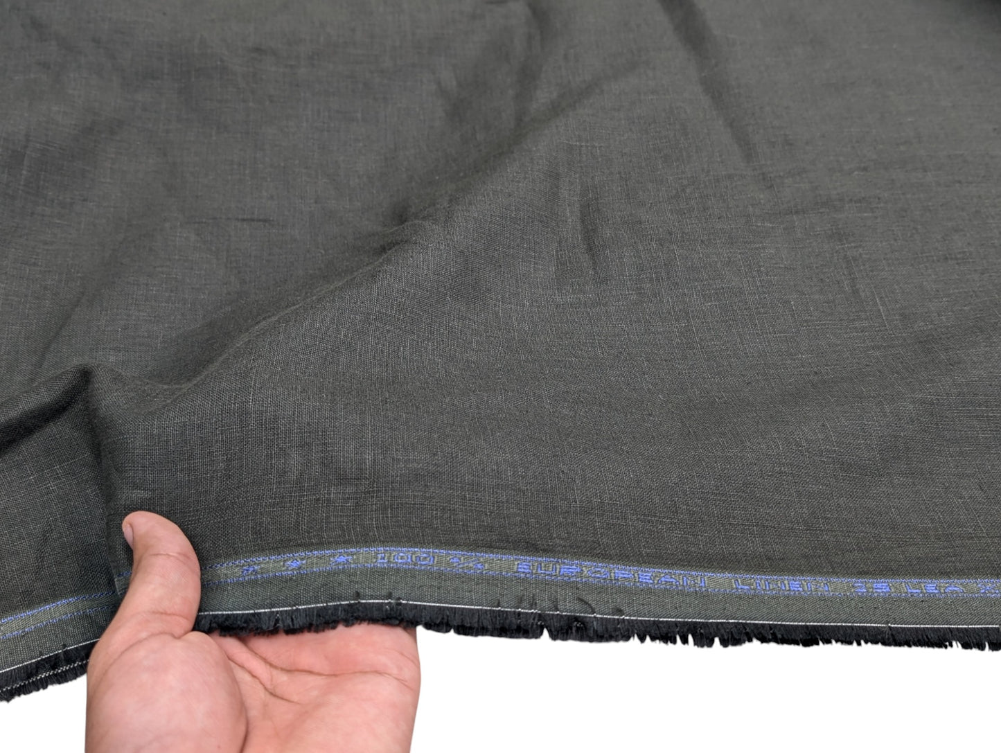 100% Pure European Linen Suiting Fabric - 25 Lea (Bottle Green)