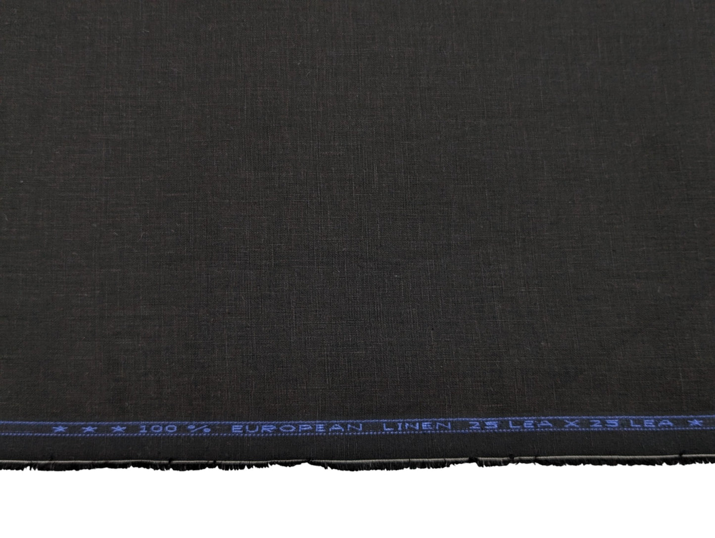100% European Linen Suiting Fabric - 25 Lea (Black)