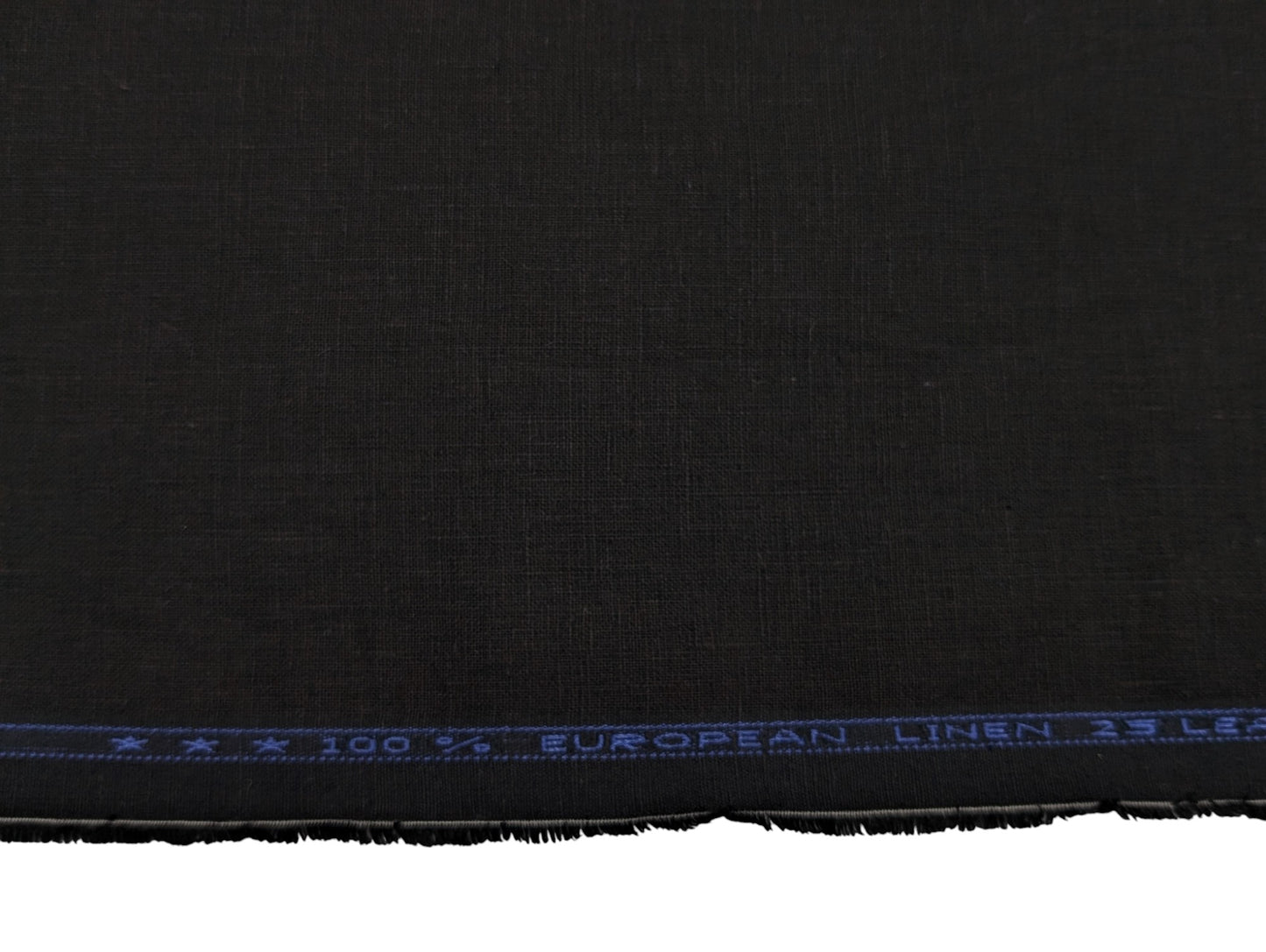 100% European Linen Suiting Fabric - 25 Lea (Black)