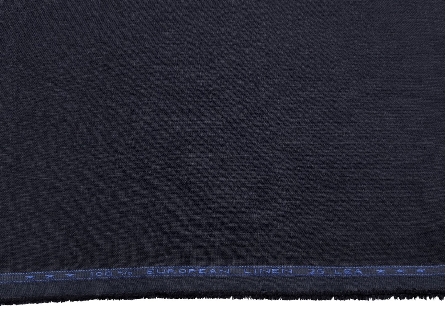 100% European Linen Suiting Fabric - 25 Lea (Navy Blue)