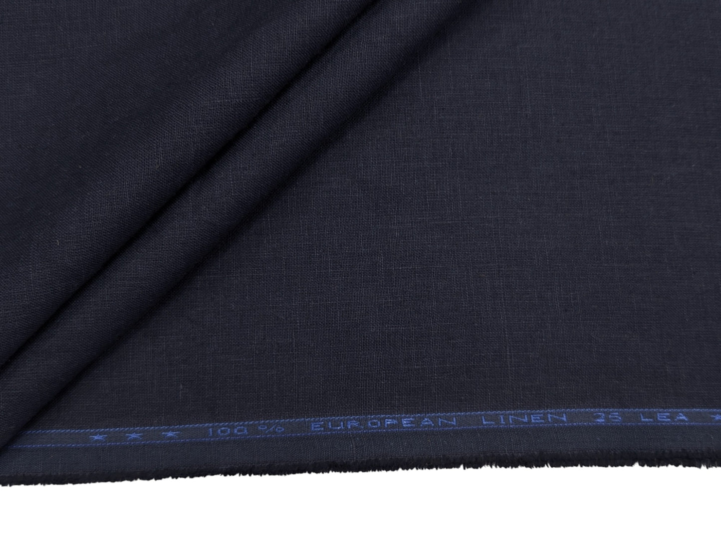 100% European Linen Suiting Fabric - 25 Lea (Navy Blue)