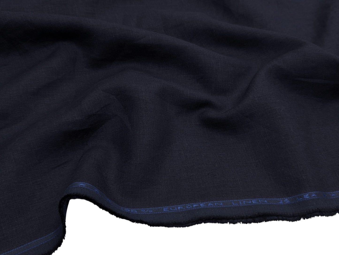 100% European Linen Suiting Fabric - 25 Lea (Navy Blue)