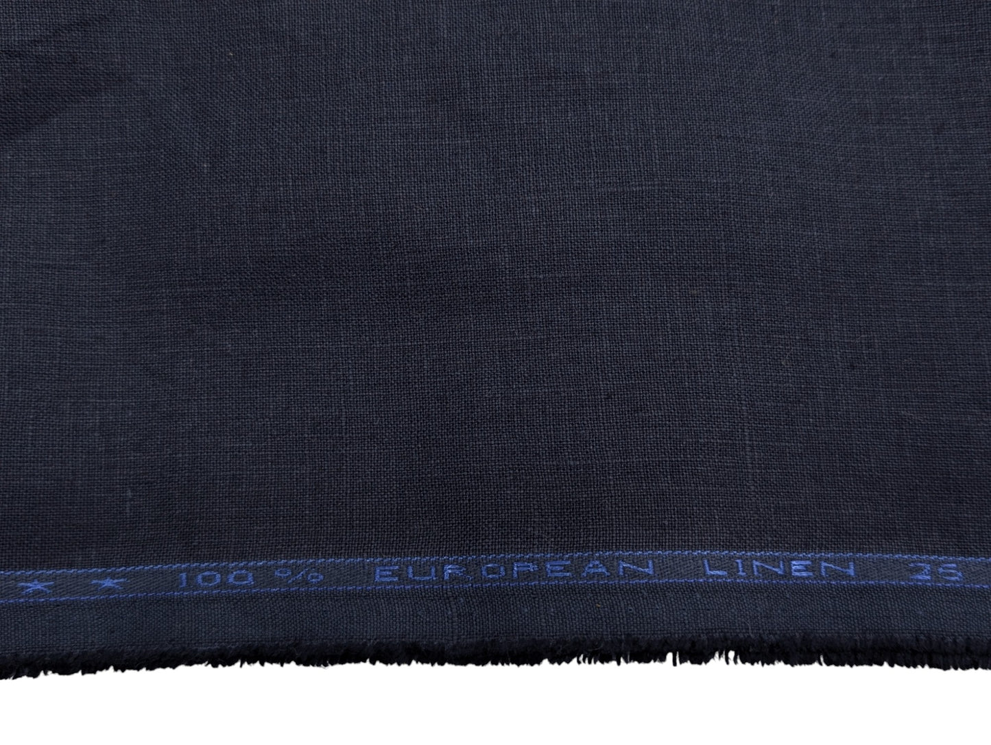100% European Linen Suiting Fabric - 25 Lea (Navy Blue)