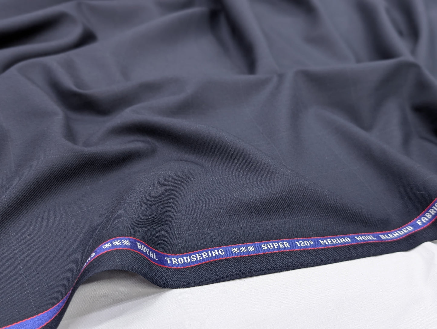 Raymond Royal Trousering Super 120's Unstitched Suiting Fabric - (Checkered Navy Blue)