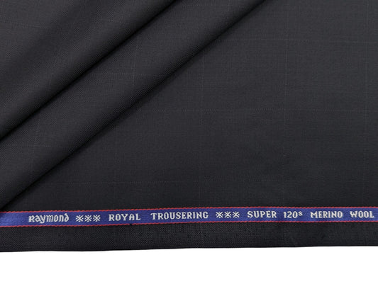 Raymond Royal Trousering Super 120's Unstitched Suiting Fabric - (Checkered Black)