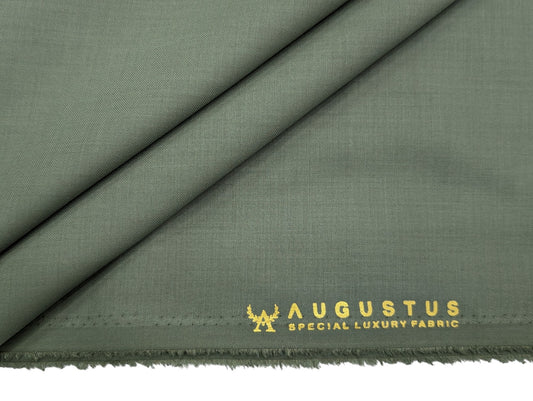 Augustus TR Blend Premium Unstitched Suiting Fabric (Subtle Olive Green)