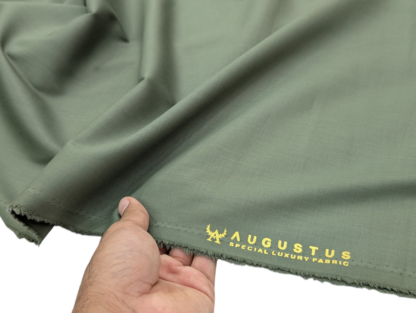 Augustus TR Blend Premium Unstitched Suiting Fabric (Subtle Olive Green)