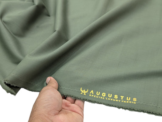 Augustus TR Blend Premium Unstitched Suiting Fabric (Subtle Olive Green)