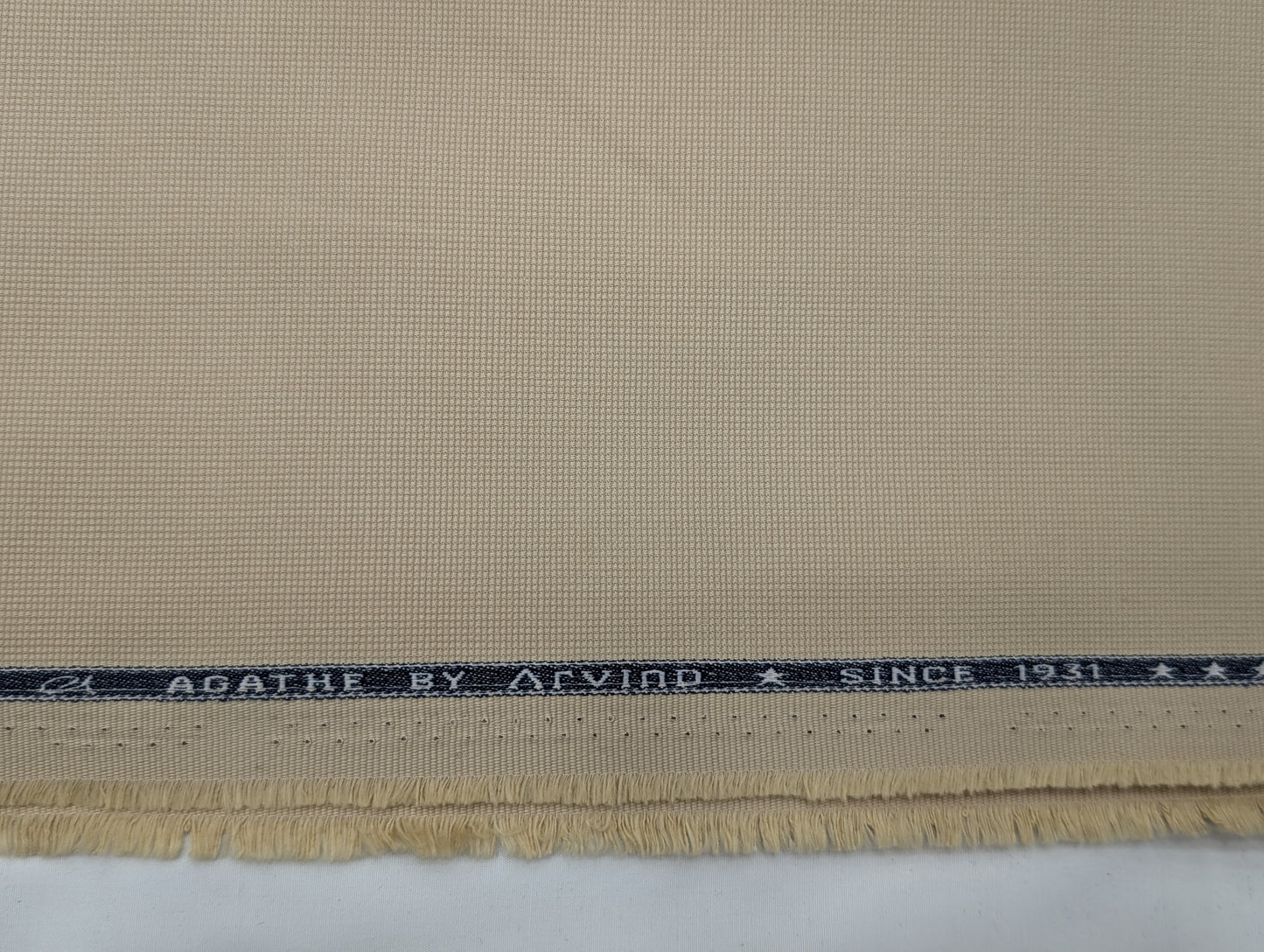Arvind 100% Cotton Textured Suiting Fabric (Beige Cream)
