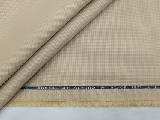 Arvind 100% Cotton Textured Suiting Fabric (Beige Cream)