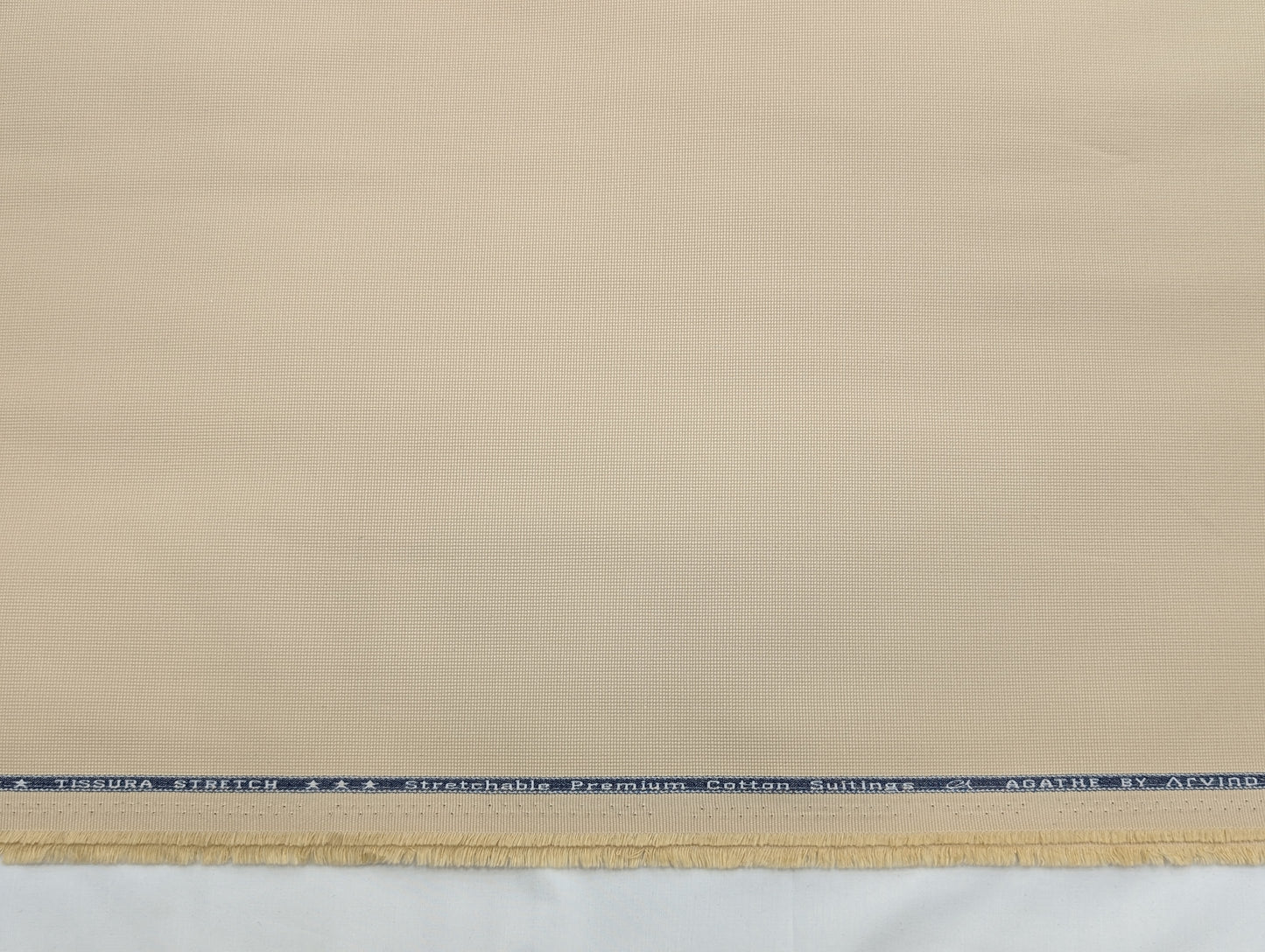 Arvind 100% Cotton Textured Suiting Fabric (Beige Cream)
