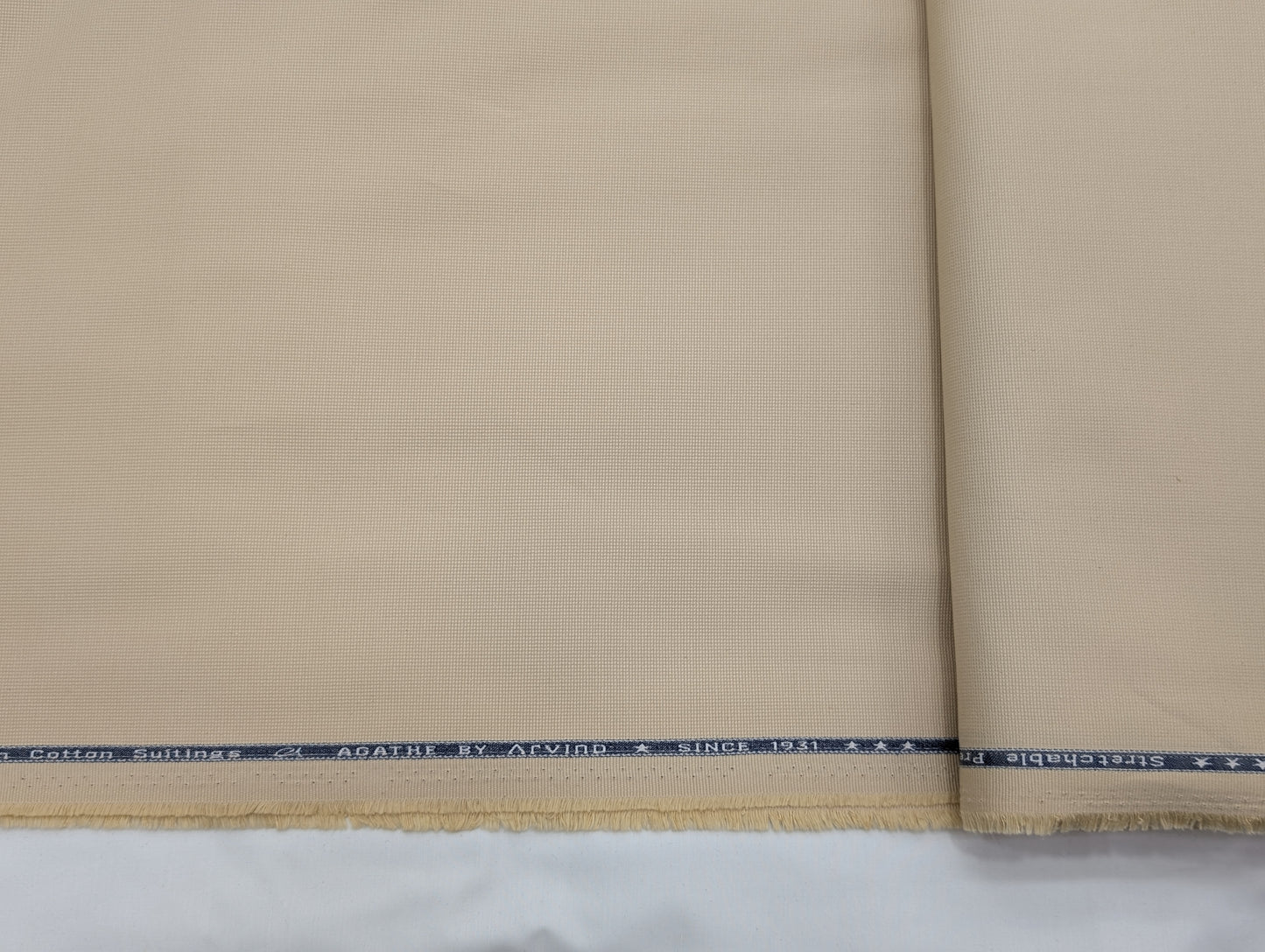 Arvind 100% Cotton Textured Suiting Fabric (Beige Cream)