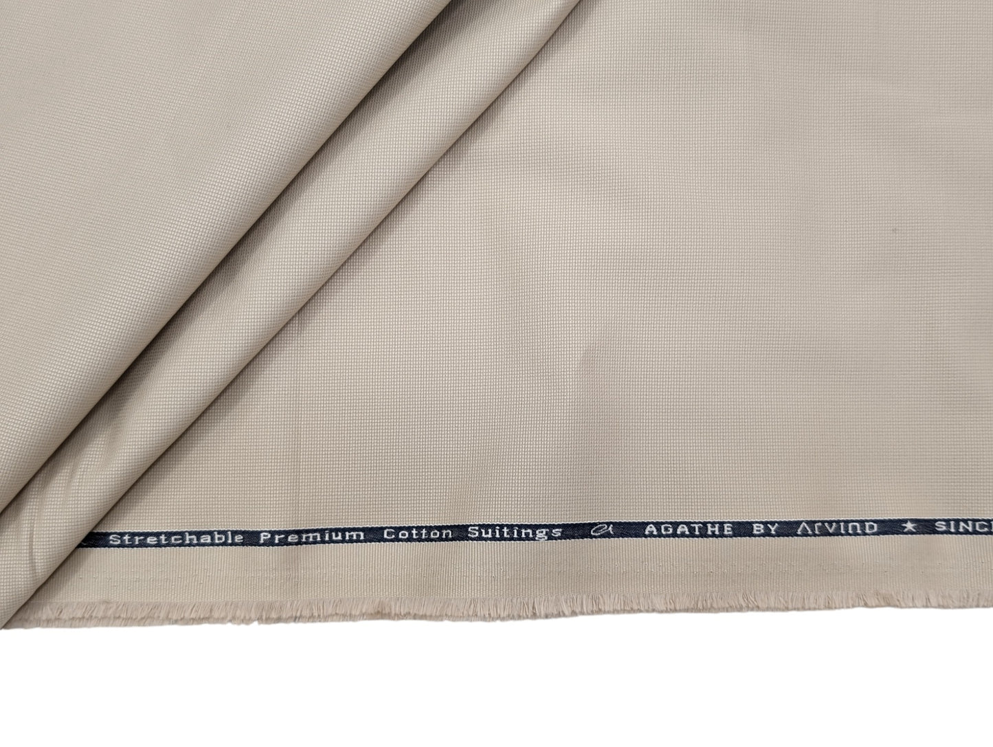 Arvind 100% Cotton Textured Suiting Fabric (Soft Beige)
