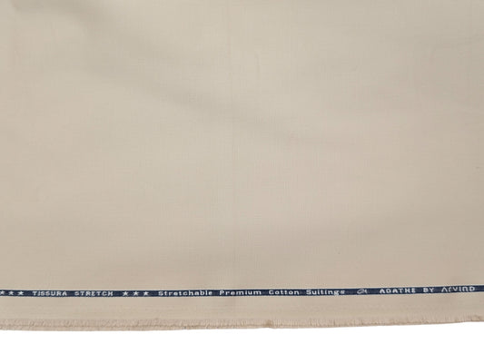 Arvind 100% Cotton Textured Suiting Fabric (Soft Beige)