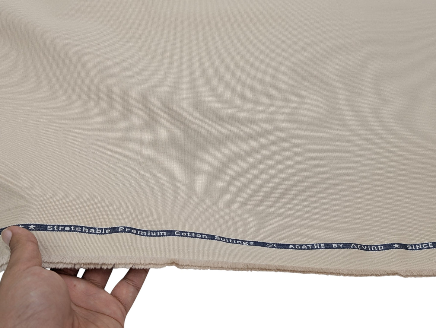 Arvind 100% Cotton Textured Suiting Fabric (Soft Beige)