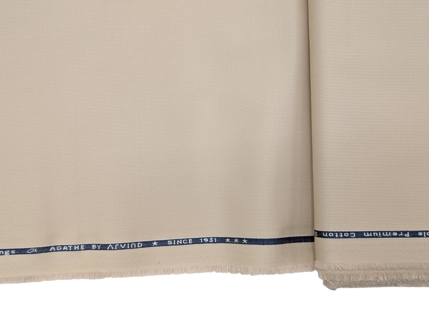 Arvind 100% Cotton Textured Suiting Fabric (Soft Beige)