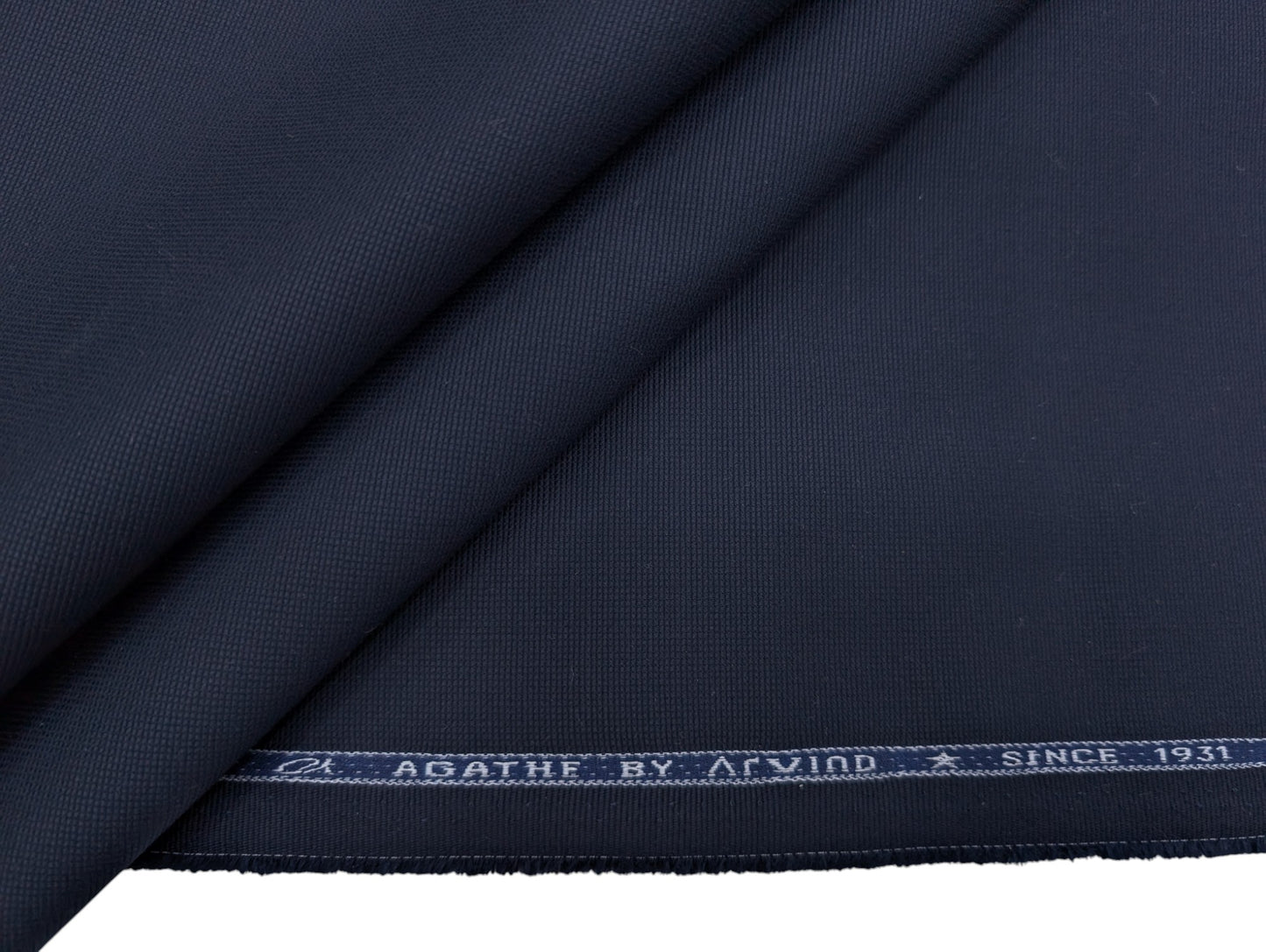 Arvind 100% Cotton Textured Suiting Fabric (Navy Blue)