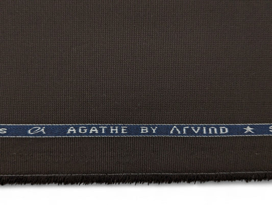 Arvind 100% Cotton Textured Suiting Fabric (Dark Brown)