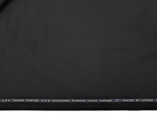 Arvind 100% Cotton Textured Suiting Fabric (Black)