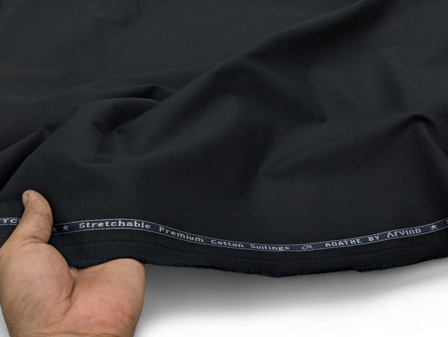 Arvind 100% Cotton Textured Suiting Fabric (Black)