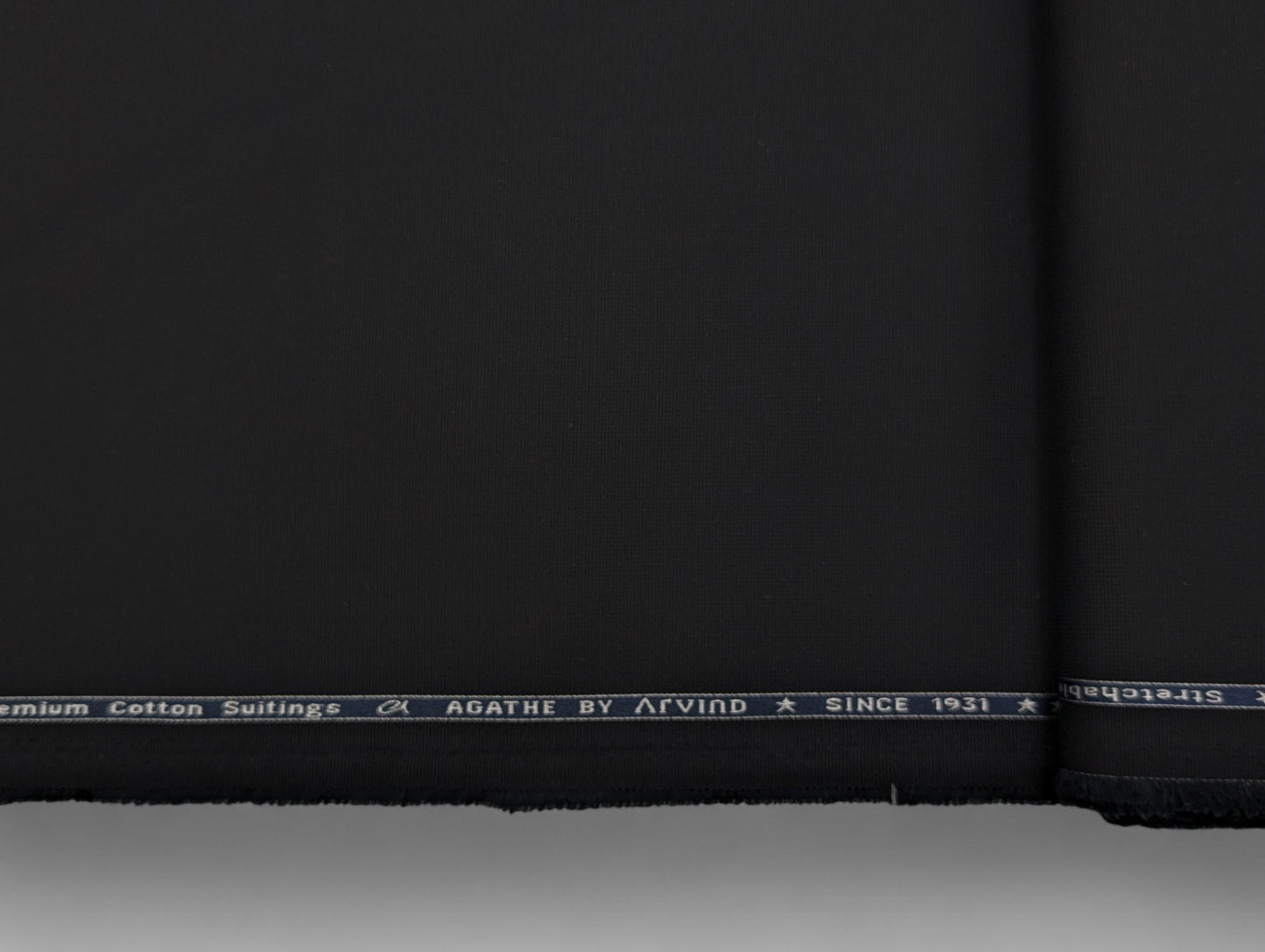 Arvind 100% Cotton Textured Suiting Fabric (Black)