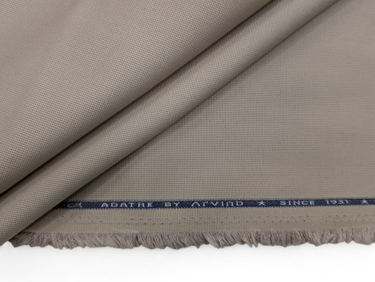 Arvind 100% Cotton Textured Suiting Fabric (Beige)