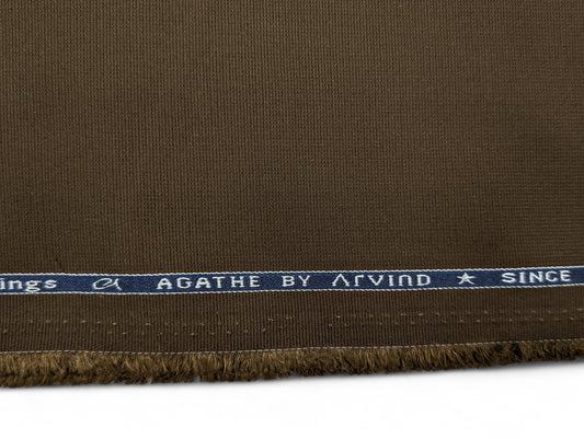 Arvind 100% Cotton Textured Suiting Fabric (Brown)