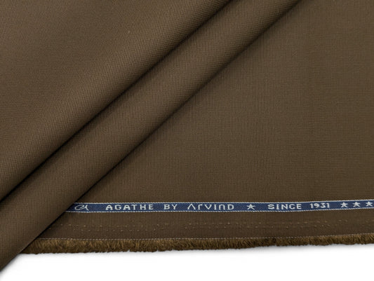 Arvind 100% Cotton Textured Suiting Fabric (Brown)