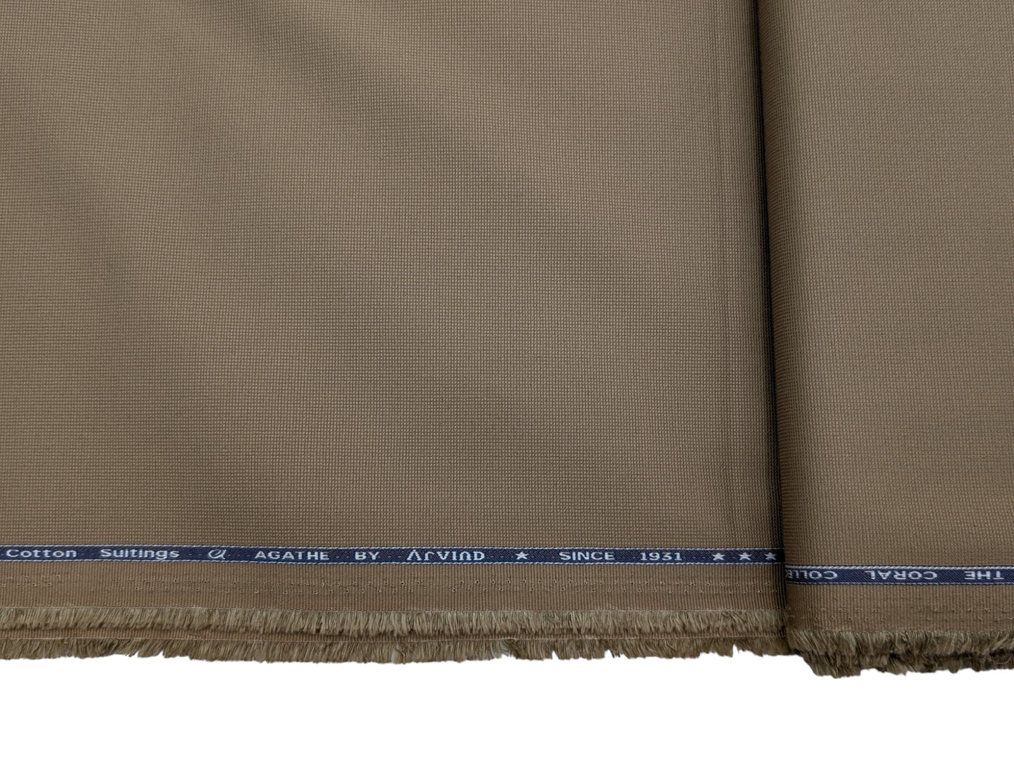 Arvind 100% Cotton Stretched Textured Suiting Fabric (Brown) to