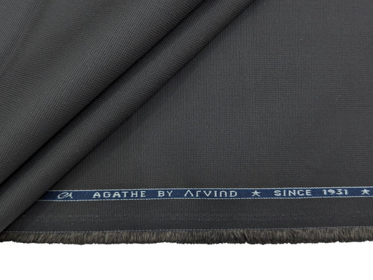 Arvind 100% Cotton Textured Suiting Fabric (Charcoal Gray)
