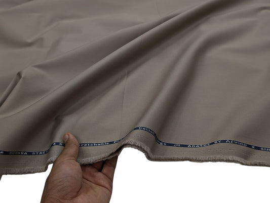 Arvind 100% Cotton Stretched Textured Suiting Fabric (Stone Beige)