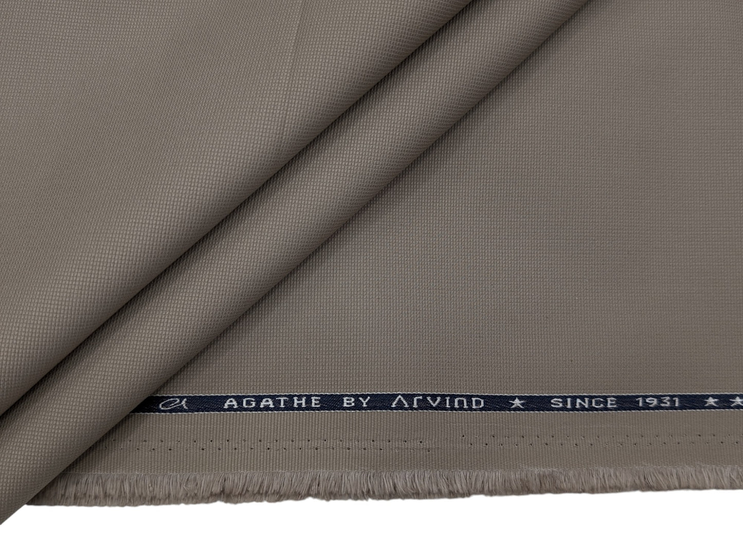 Arvind 100% Cotton Stretched Textured Suiting Fabric (Stone Beige)