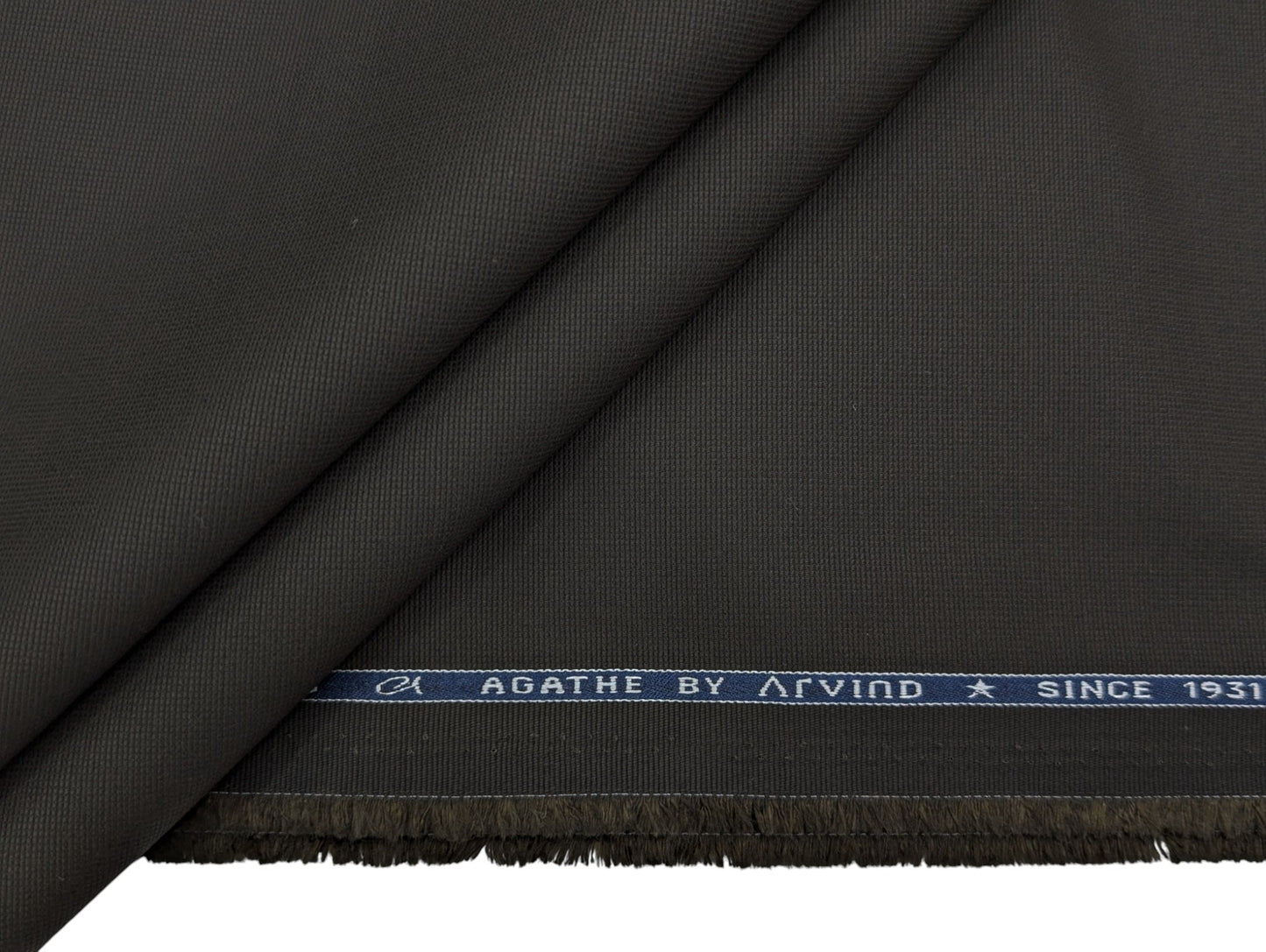Arvind 100% Cotton Stretched Textured Suiting Fabric (Deep Olive Green)